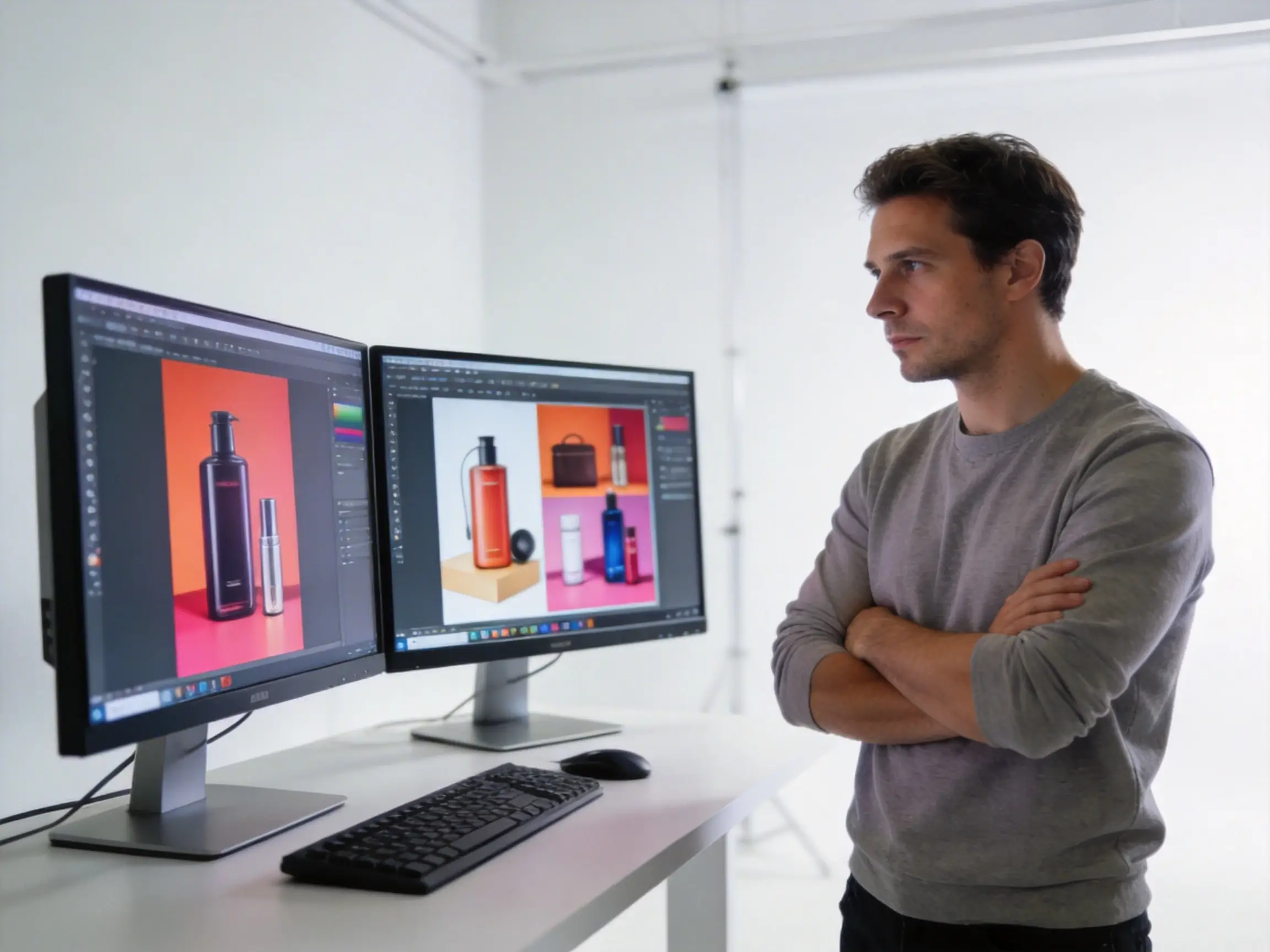 E-commerce product photos reimagined with new backgrounds and lighting via MakeShort AI image-to-image, enabling fast A/B testing for ads.