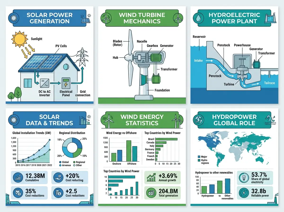 Un diseño de infografía de varios paneles generado por Seedream 5.0 Lite AI que muestra una disposición espacial inteligente y una composición lógica de múltiples elementos visuales.