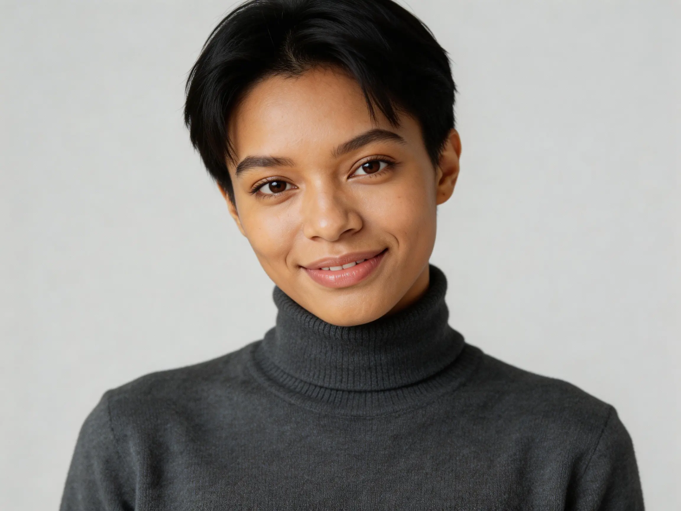 Professional business headshot with studio lighting and neutral background